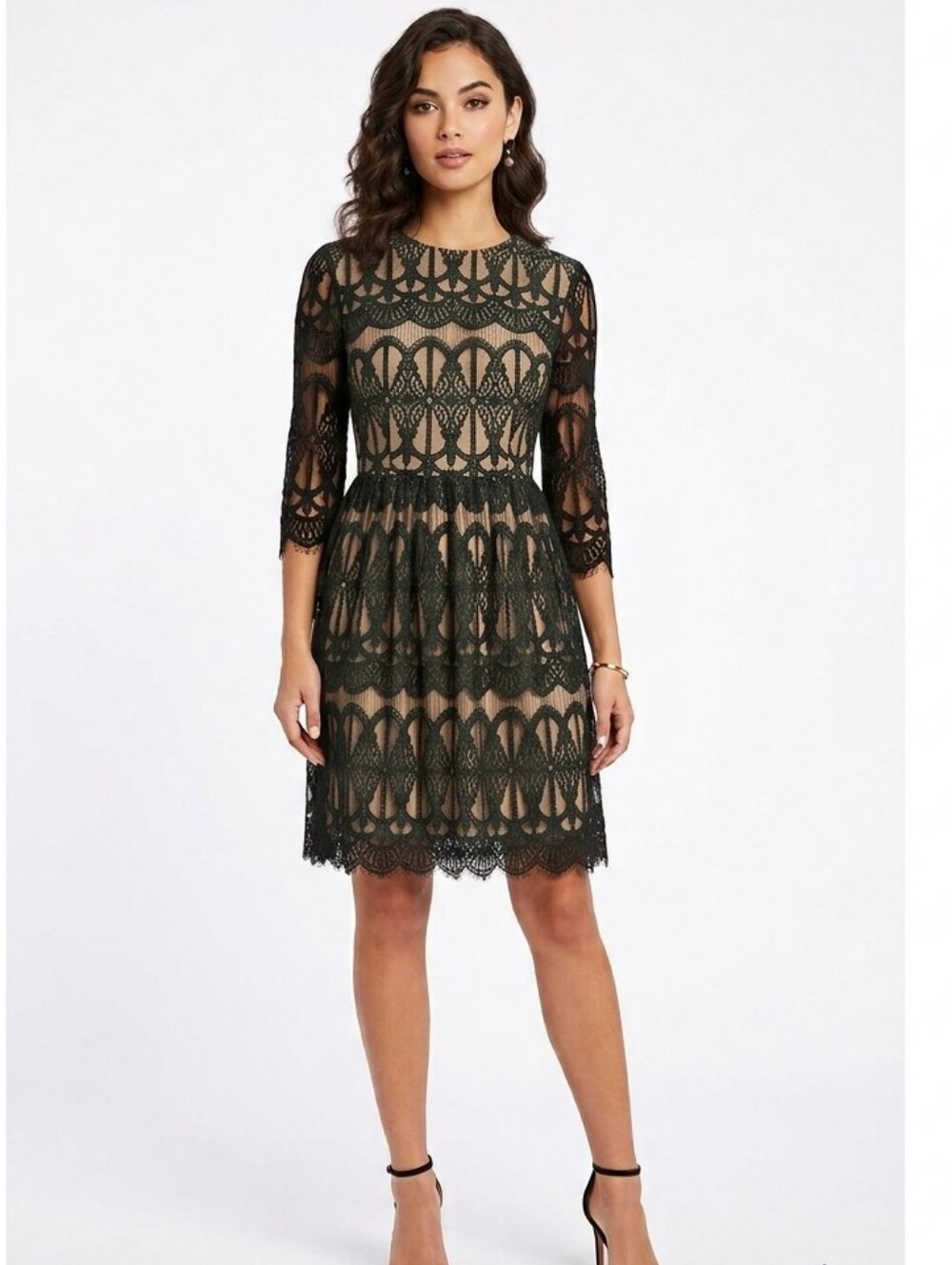 art + ephect green, lace dress, size L